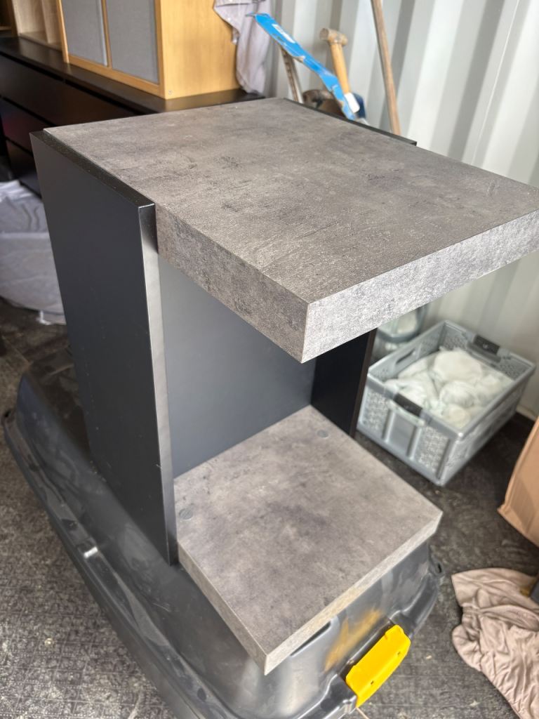 Pair of bedside tables concrete grey and black