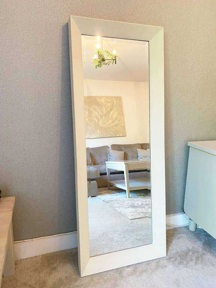 Dressing Room Full Length Mirror Long Tall Cream Wall Hall Bedroom Lounge Dining Room RRP £150 