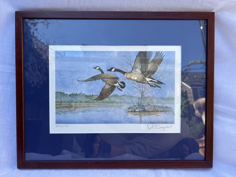 Signed water colour painting print