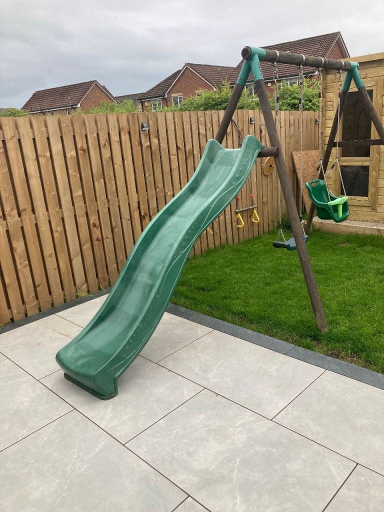 3m Green Children's slide for Climbing Frame