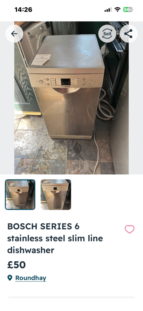 Bosch Series 6 Slim Line Dishwasher – Stainless Steel