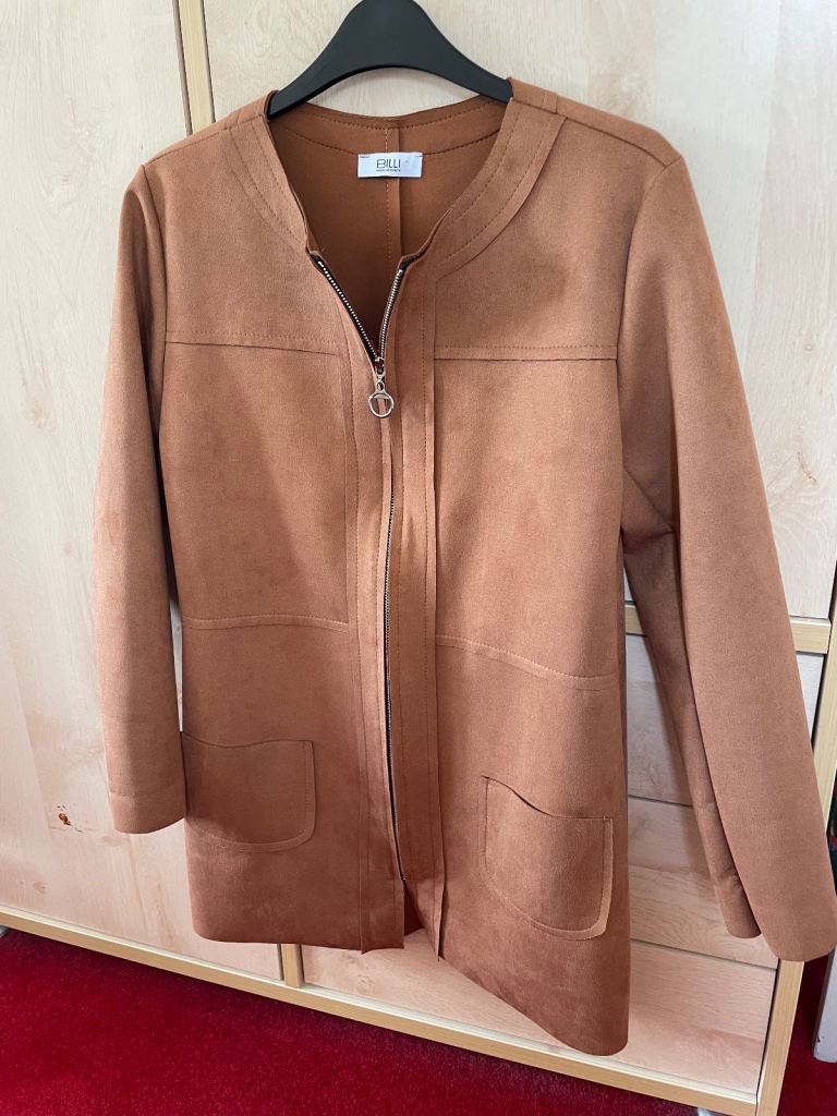 Caramel zipped jacket.  Size 10/12