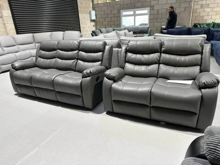 Exclusive Roma Recliner Corner Sofa & 3+2 Seater Real Leather 25% OFF Booking Now