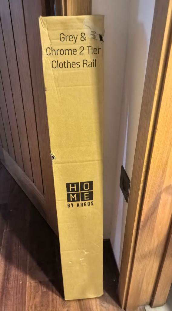 Brand New Argos Home Clothes Rail - Grey & Chrome 2 tier