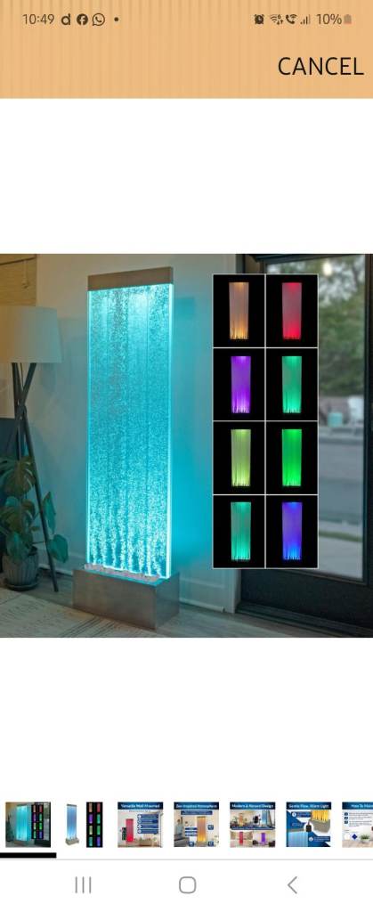 Large LED Colour Changing Bubble Wall Water Feature