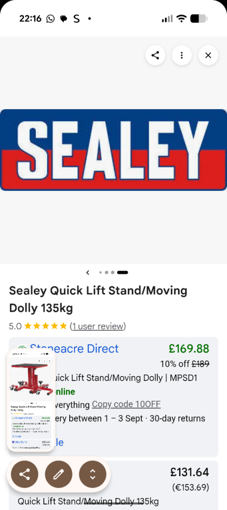 SEALEY TROLLEY DOLLY 
