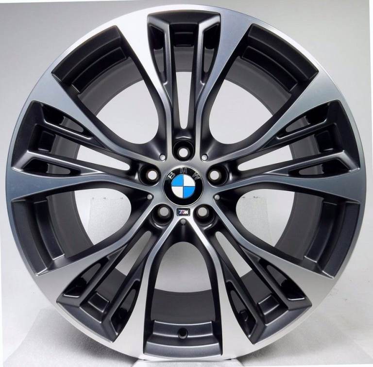 BMW X5 X6 1x 21'' GENUINE 599M SATIN ORBIT GREY DIAMOND CUT FRONT ALLOY WHEEL