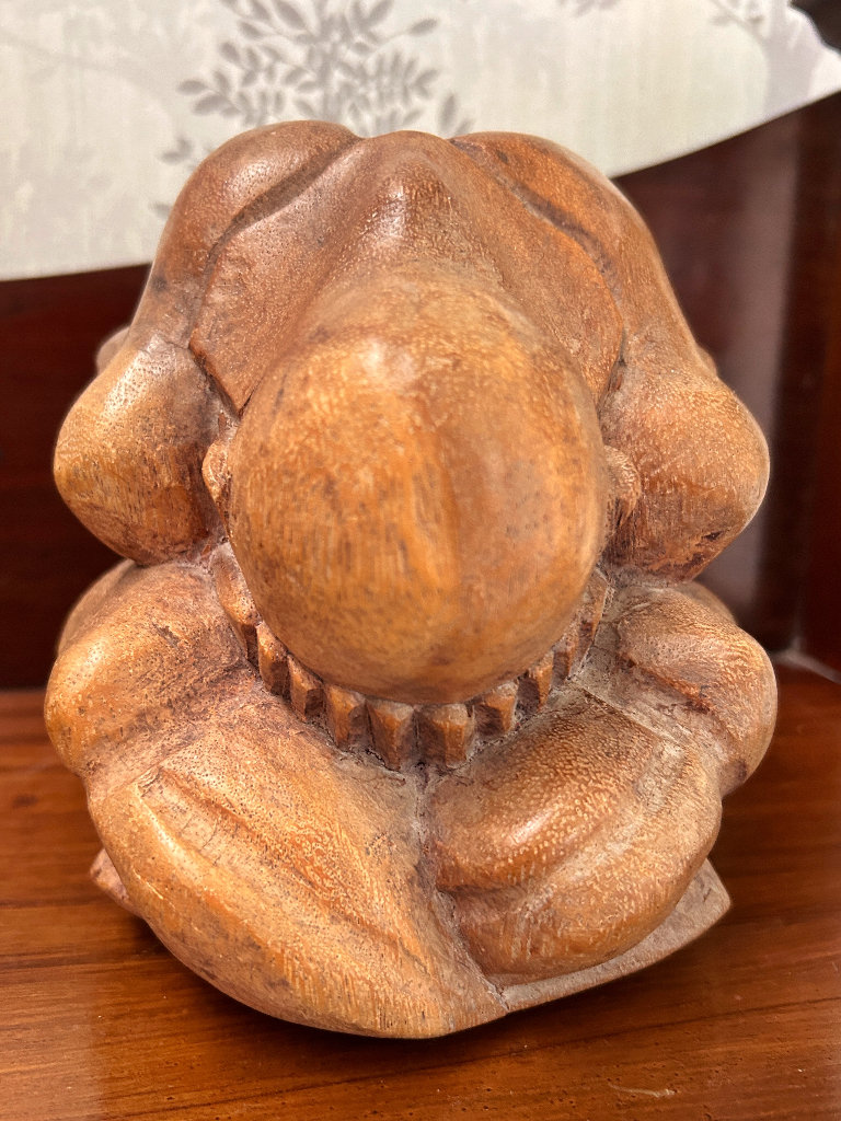 Beautiful Hand Carved Hardwood Weeping Buddha
