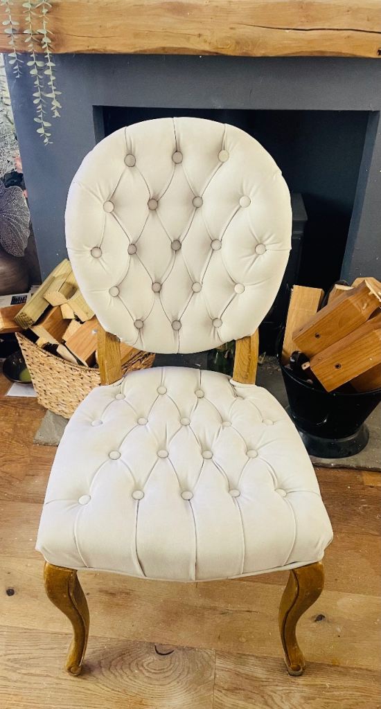 Cream chesterfield chair 