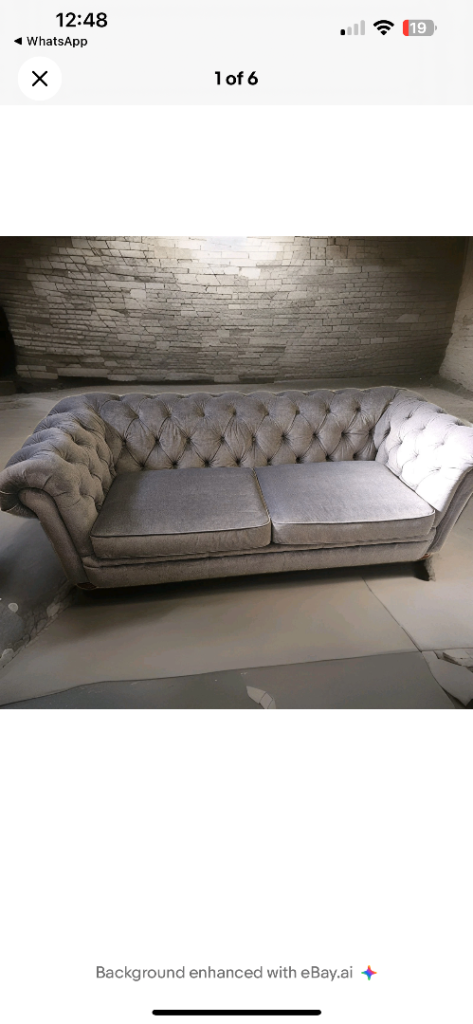 British chesterfields Thomas 3 seater hand made Velvet sofa 