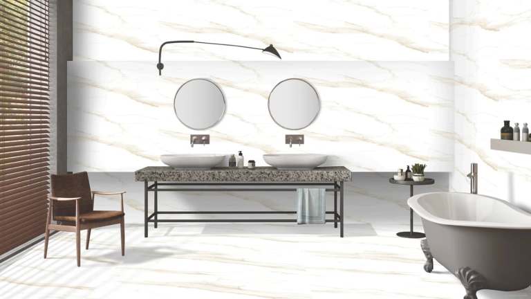 BRAND NEW : 7 Unopened 'White Marble with Gold Veins' MATT Porcelain LARGE Tiles 600x1200mm