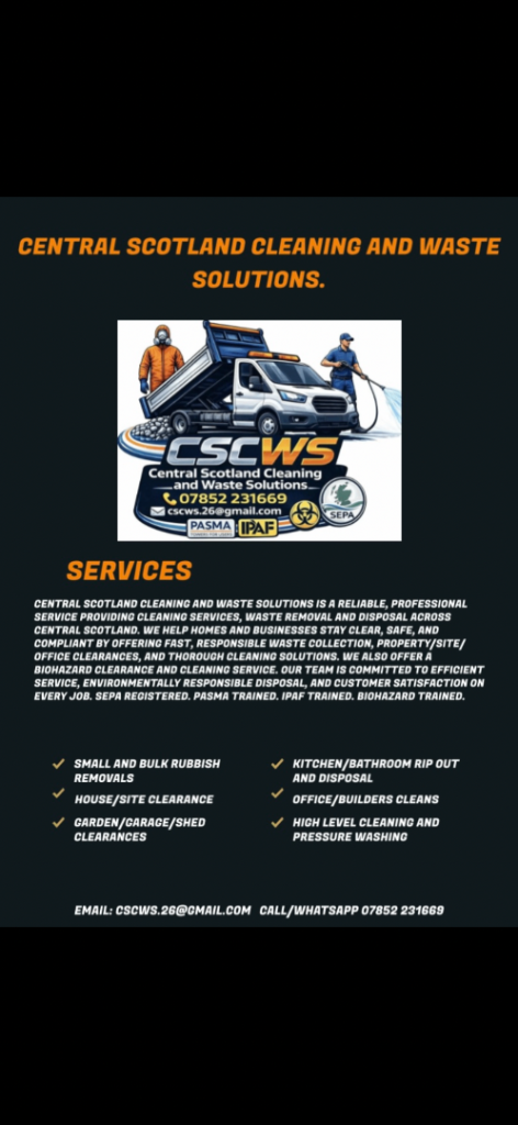 Cleaning services, Rubbish and Waste removal.