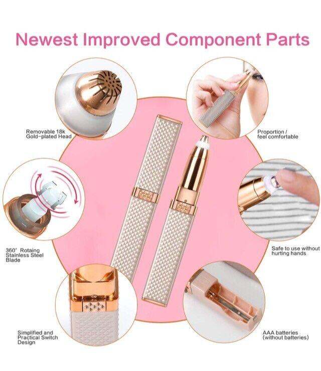 2 in 1 Eyebrow Razor Eyebrow Trimmer Powered by AAA-size battery , (battery not included)