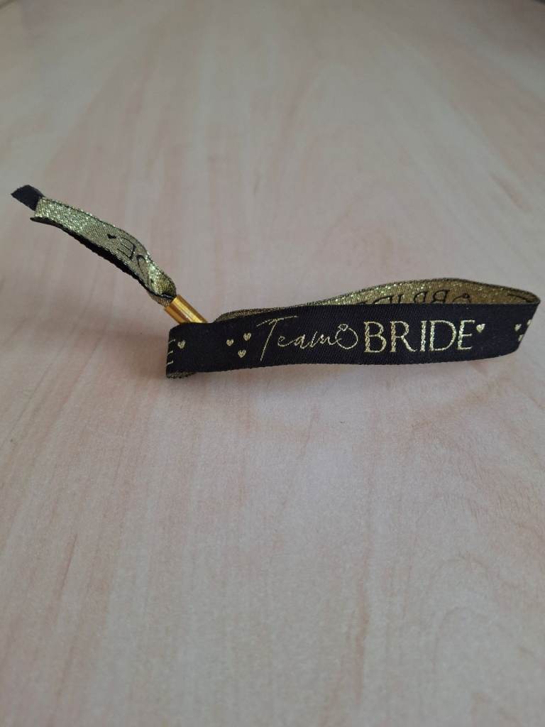 Black & Gold 'Team Bride' Bracelet.