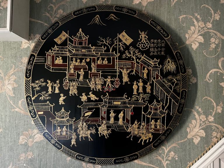 Chinese wooden circular wall mount 