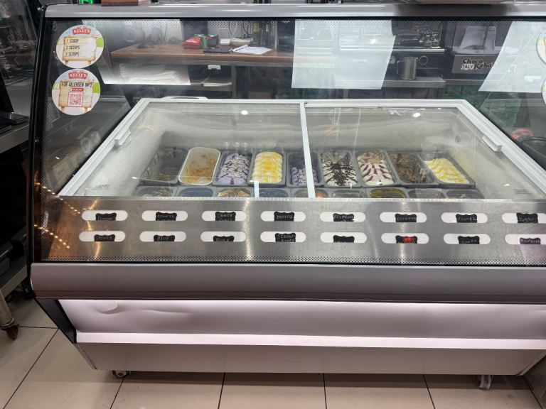 Ice cream freezer for display and storage