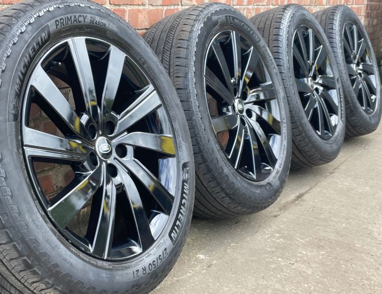 Genuine Range Rover Sport 21" Alloy Wheels Gloss Black 5112 L460 L461 Tyres 5mm+
