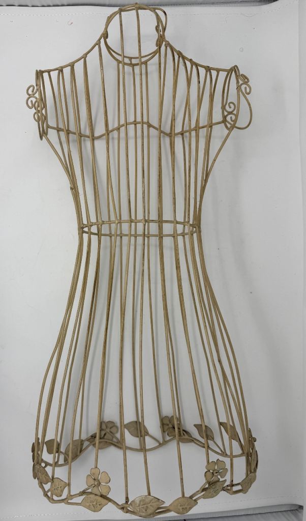 Vintage Decorative Metal Dress Form Mannequin Stand Floral Shabby Chic