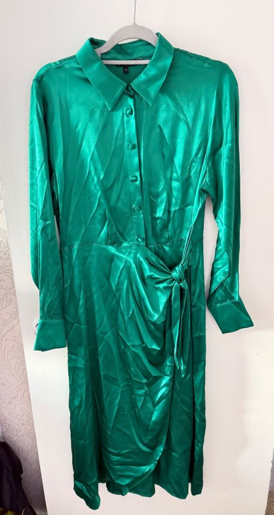NEXT Satin Shirt Midi Dress Size Uk 14