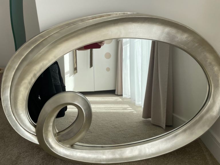 Large Wall Mirror - Antique Silver Effect