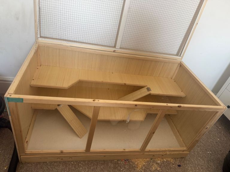 Wooden hamster cage