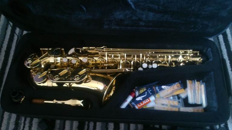 Alto Saxophone in Hard Case with Stand & Accessories