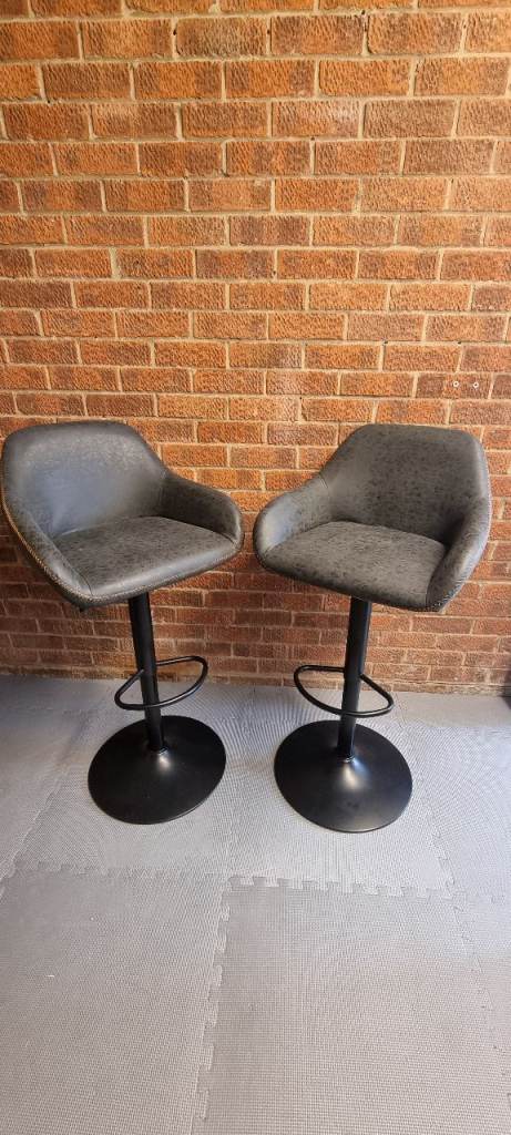 Pair of Faux Leather Breakfast / Bar