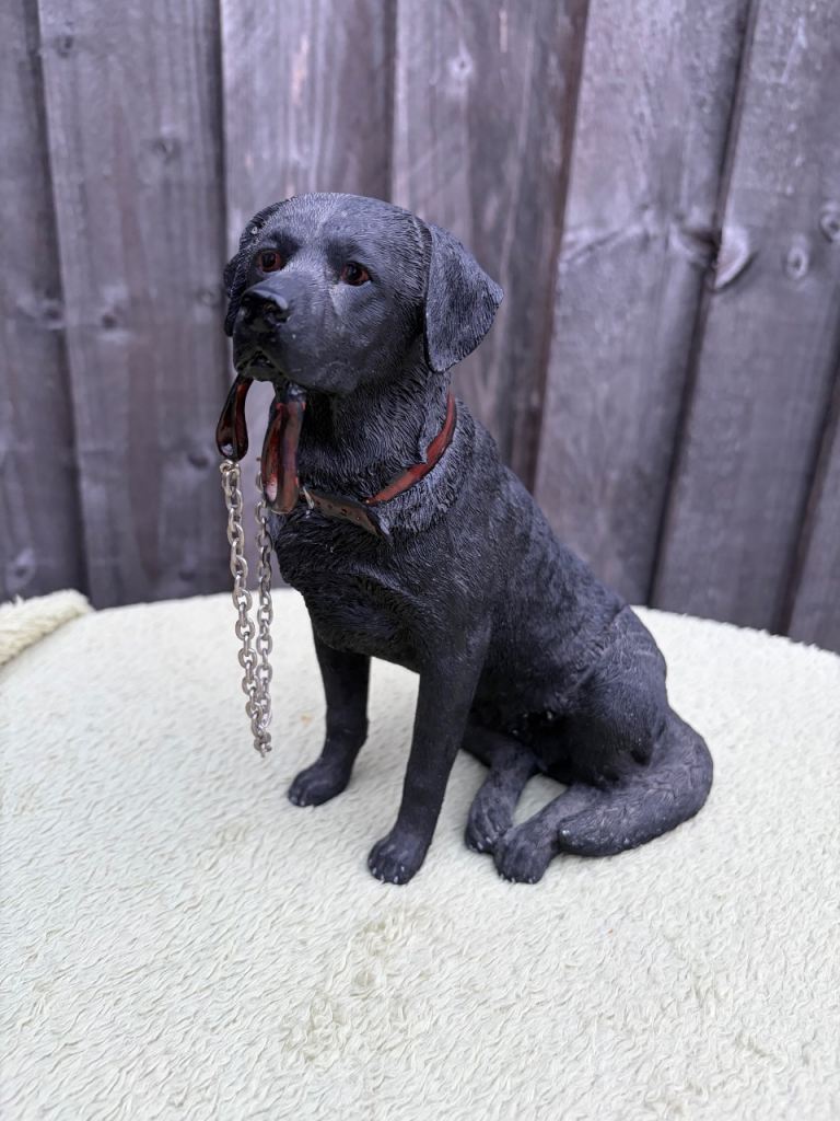 Black labrador figurine