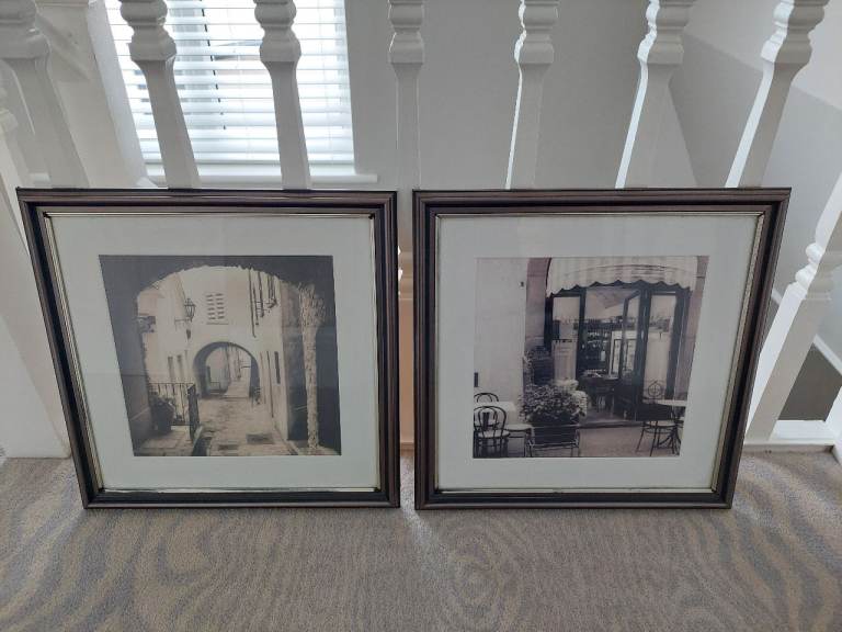 2 home decor pictures in frames 