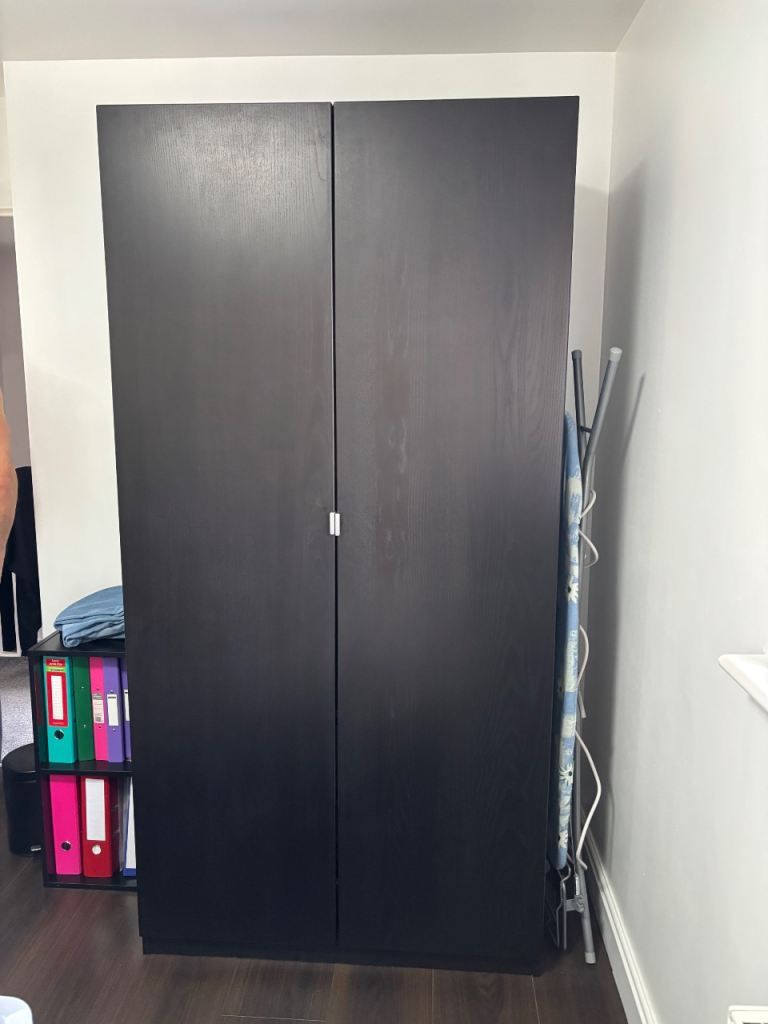 IKEA pax double wardrobe, black/brown
