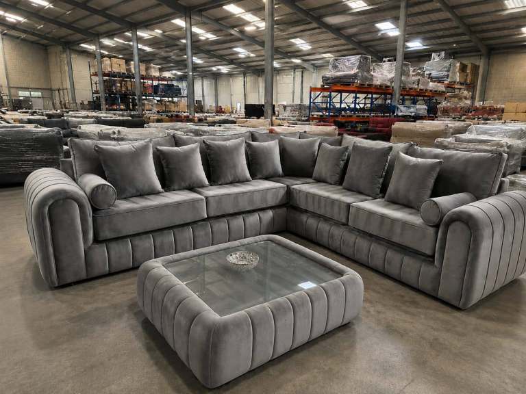  LILLY GREY HANDCRAFTED BY UK MANUFACTURER  | PREMIUM CORNER SOFA ️ | BRAND NEW & READY TO DELIVER ✅