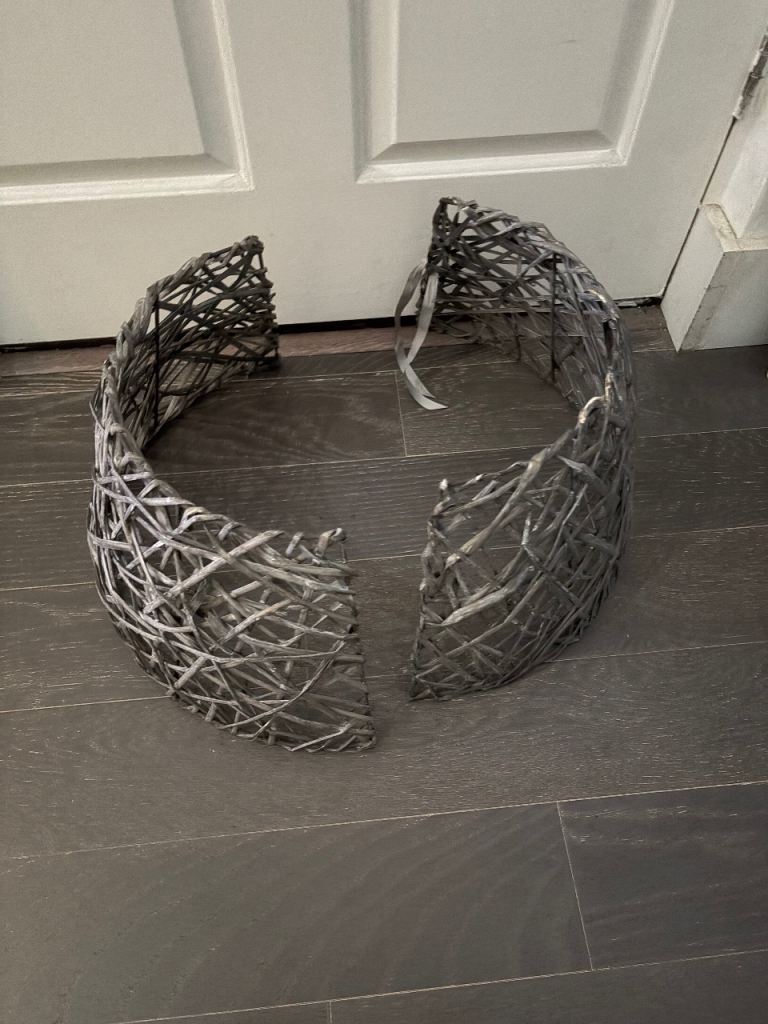 Grey Rattan Christmas Tree Skirt