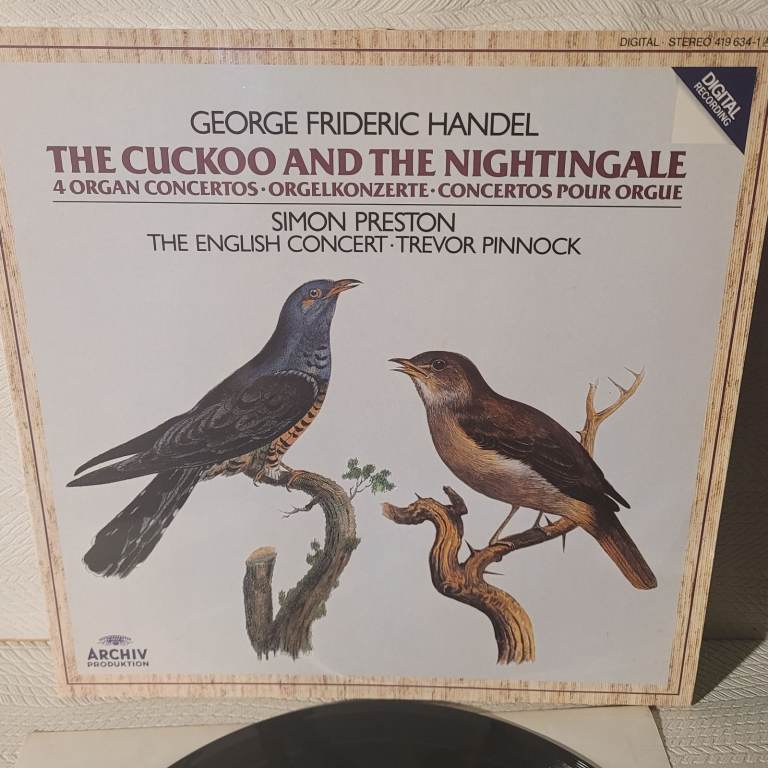 Handel 4 Organ Concertos The Cuckoo & The Nightingale Preston  Pinnock  Archiv LP Near Mint  r1/3
