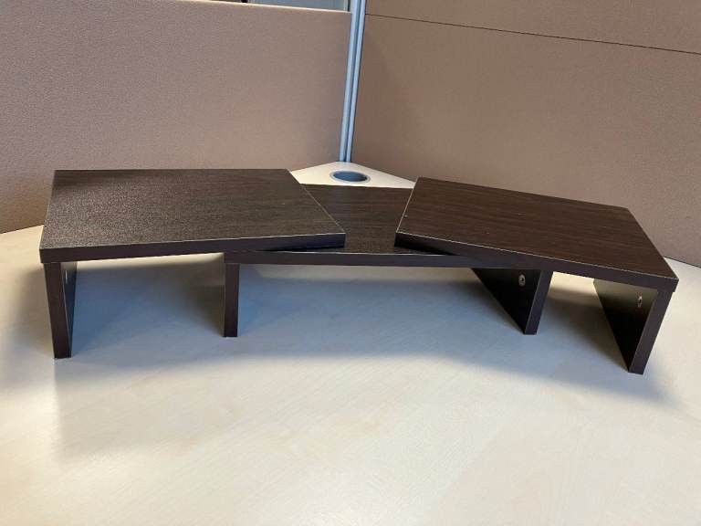 Dual Monitor Wood Stand, PC Laptop Computer Screen Riser