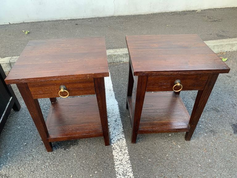 Lombok Solid Reclaimed Teak Bedside Cabinets / Lamp Tables