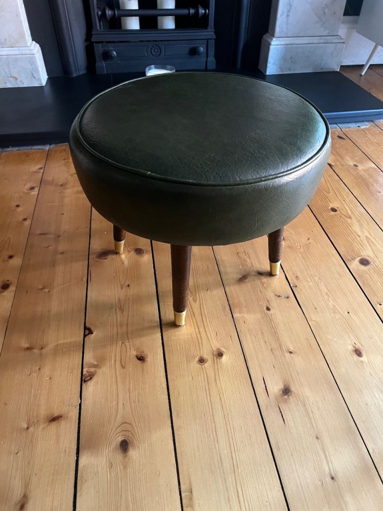 Vintage leather footstool 