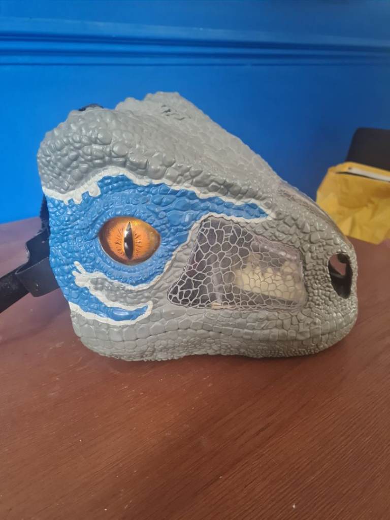 Blue jurassic world mask