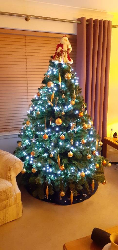 Large Artificial Christmas Tree with Lights, Good Condition