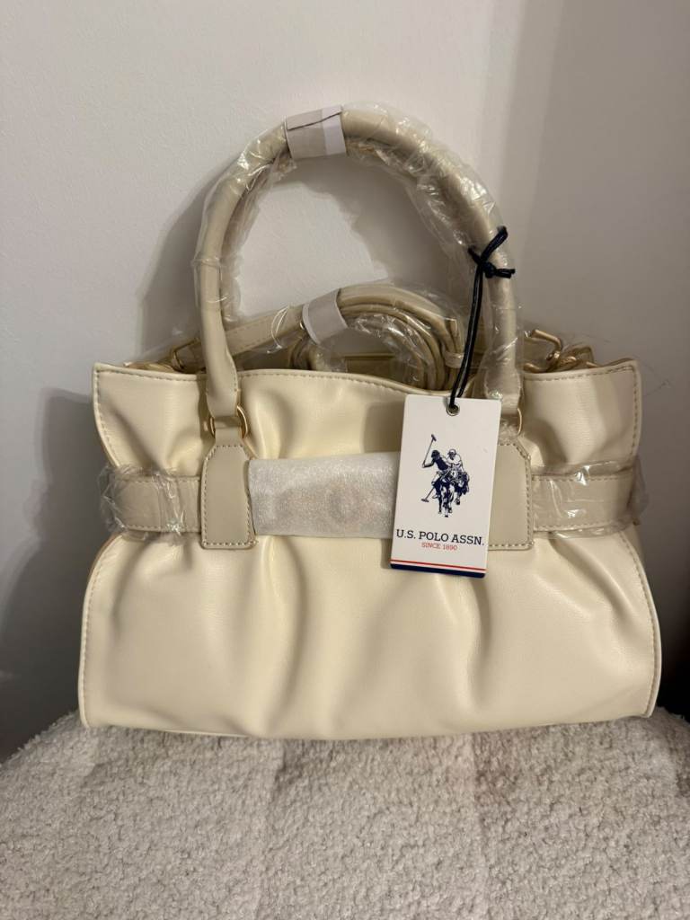 U.S. Polo Assn. Cream Handbag - Brand New with Tags
