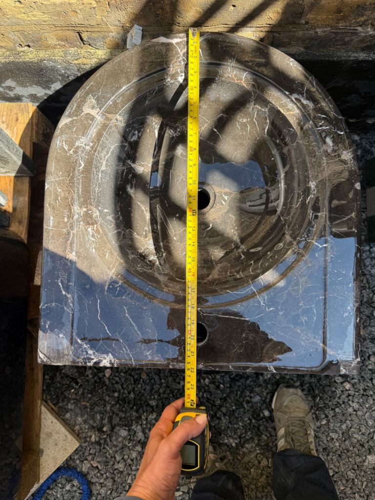 Marble bathroom sink.