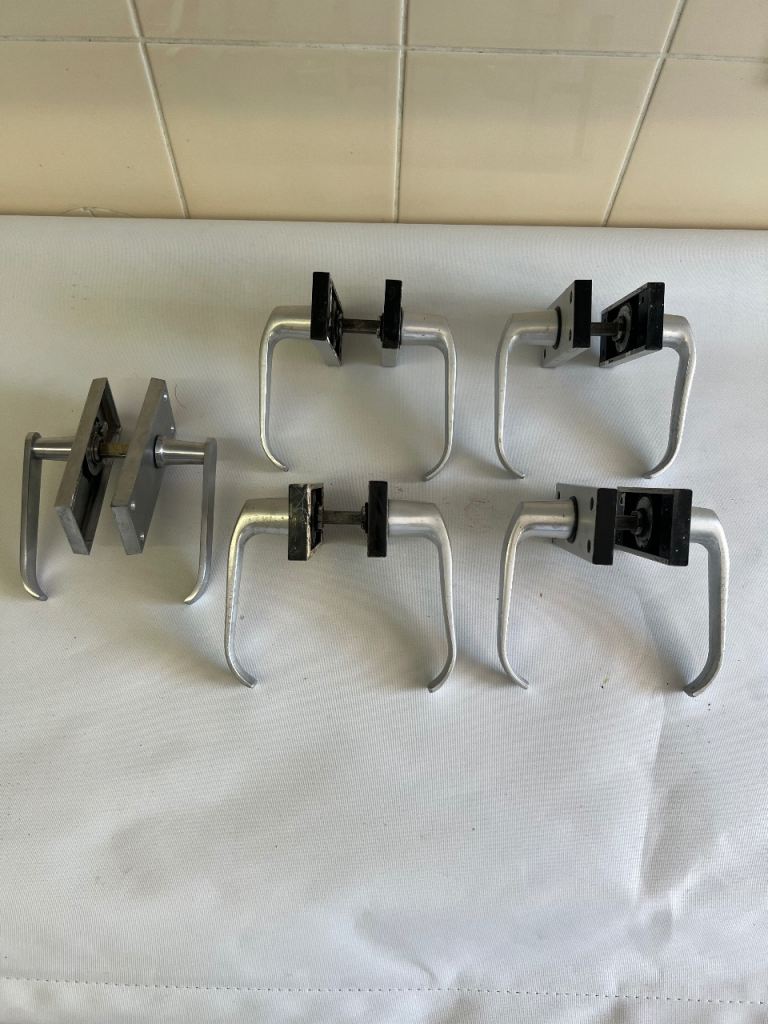 Aluminium Door Handles with Spindles – Good Condition