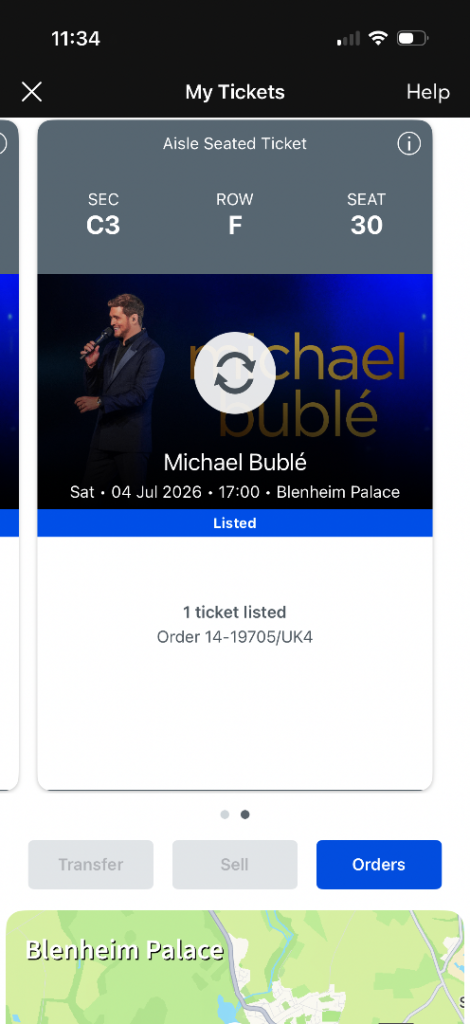 Michael Bublé Blenheim Palace Concert Ticket - 4 July 2026