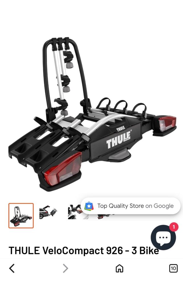 Thule bike carrier with storage box
