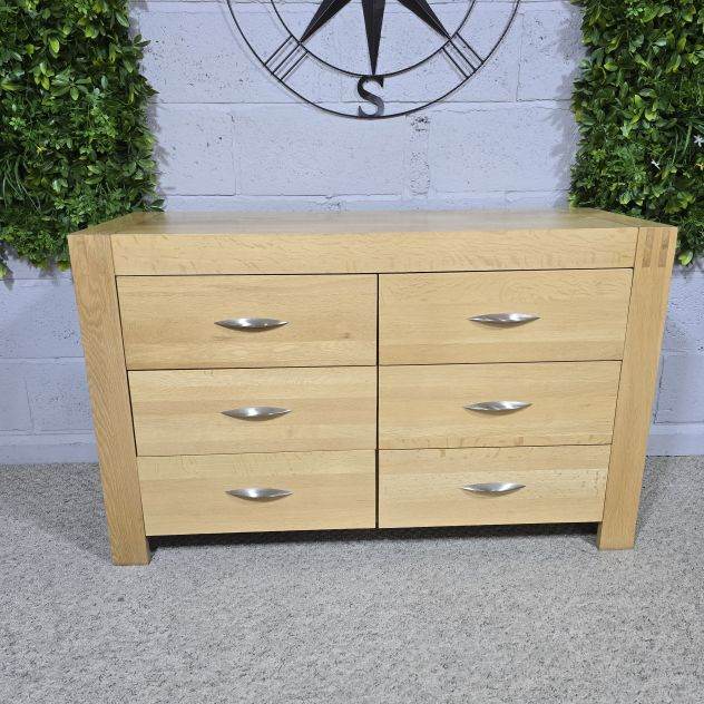 Oak Furniture Land Alto Solid Oak Double Chest of Bedroom Drawers - Can Deliver 007B