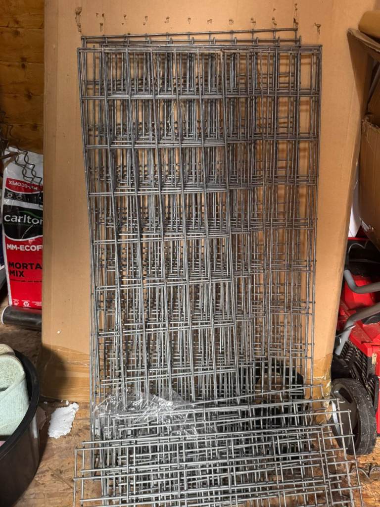 Gabion Baskets – 6 Pack – Galvanised Steel Garden Stone Cages – New