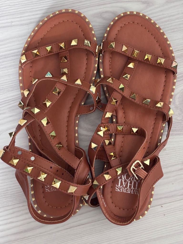 Studded Brown Sandals – As Good As New