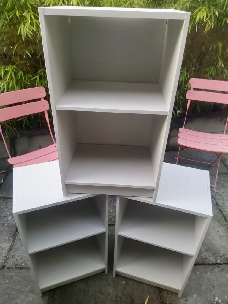 Set of 3 IKEA Gursken beige bedside tables - GOOD AS NEW