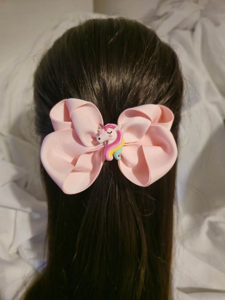 Hairclip with Unicorn, Ghost and Death (1 clip)