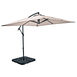 Hartman 2.5M Square Parasol and Base in Dove Grey As New