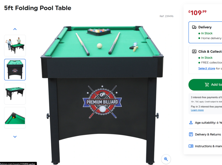 5FT FOLDABLE POOL TABLE